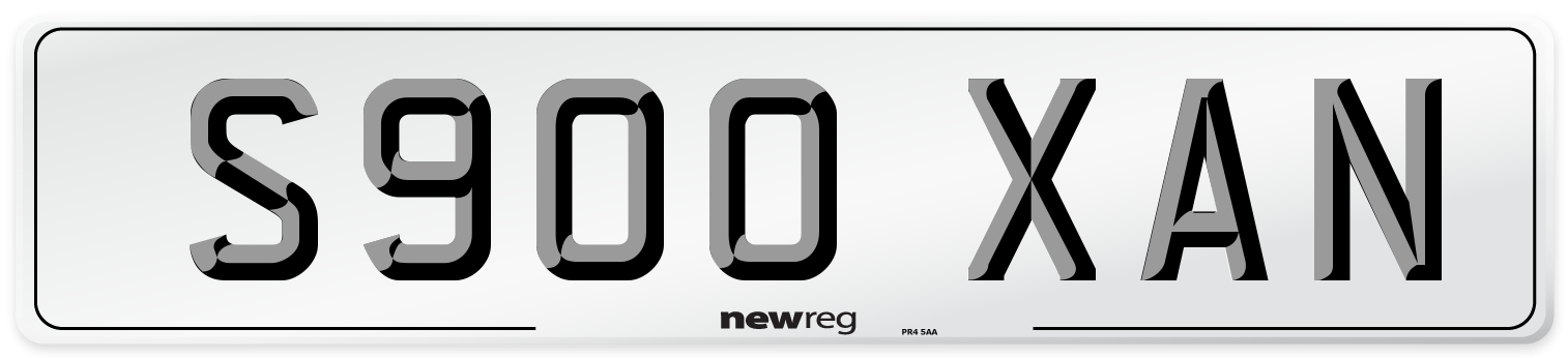 S900 XAN Number Plate from New Reg